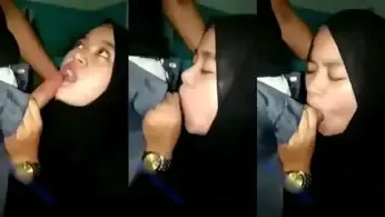 Hijabers Ketagihan Peju Sepong Kontol Keras